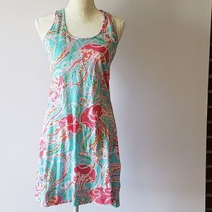 Lilly Pulitzer Floral Tank Dress Racer Back Size S